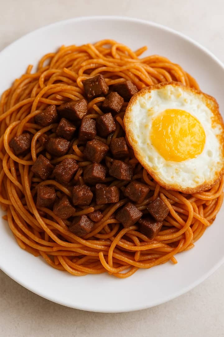 Spaghetti rognon oeuf